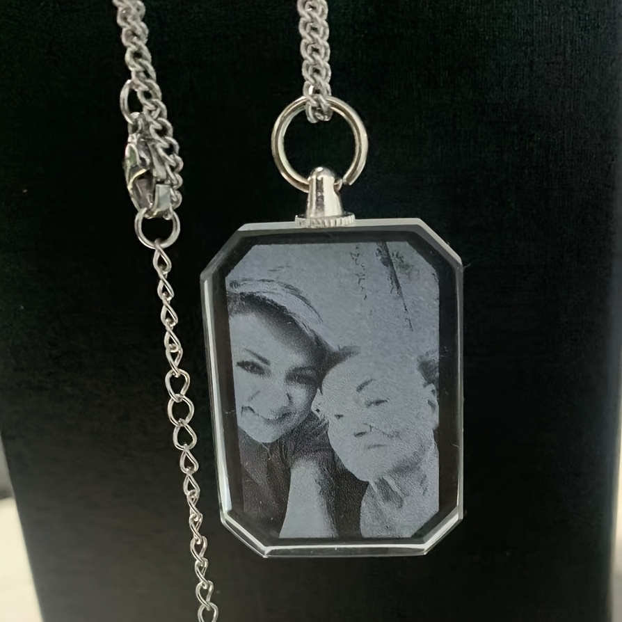 Custom Laser-Engraved Heart Photo Necklace